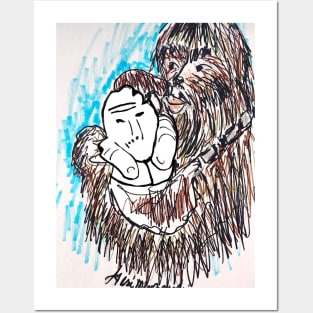 Chewbacca and a storm trooper Posters and Art